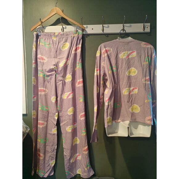 asos design tall daydream long sleeve pajamas lilac medium - Picture 2 of 6